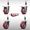 Service Caster 4'' SS Red Poly Swivel 7/8'' Expanding Stem Caster Set 2 Total Lock Brakes, 4PK SCC-SSEXTTL20S414-PPUB-RED-2-S-2-78 - alternate 3